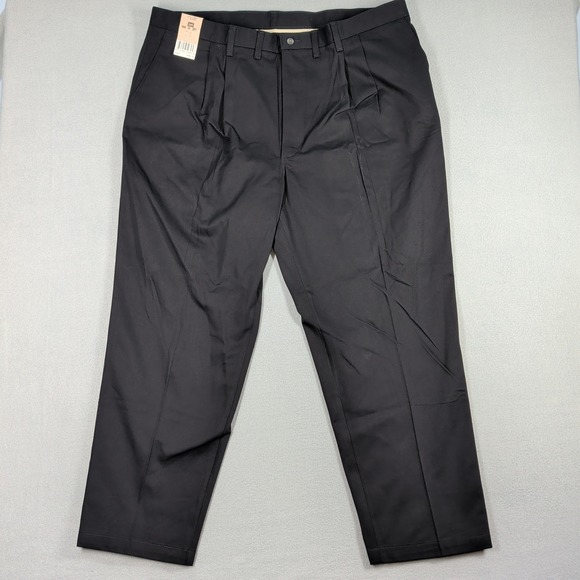 Lee Other - Lee Pants Mens 44x30 Black Double Pleat 4141001 NWT Relaxed‎ Fit Tapered
